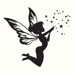 Naklejka premium silhouette of a fairy