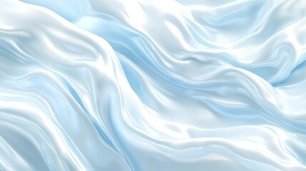 Light blue silk fabric with flowing waves.