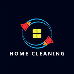 Obraz premium home roof cleaning logo design vector