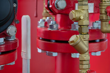 Copper block with valves  part of a fire protection system