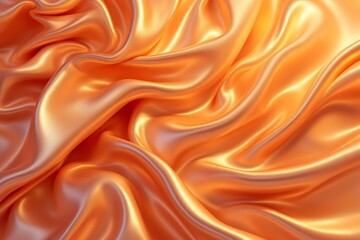 Fototapeta premium Luxurious peach satin fabric draped texture background