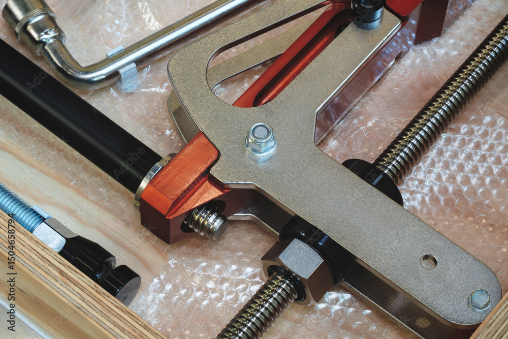 Poster A toolbox with a variety of tools including a wrench and a screwdriver. Concept of organization and preparedness