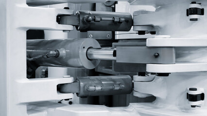 Large industrial hydraulic mechanism drive, industrial concept background