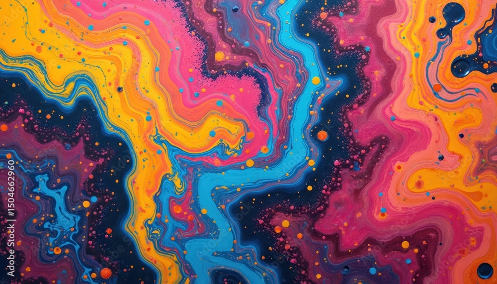 Aufkleber abstract psychedelic colorful background art. bright acid trippy illustration with swirling pattern 