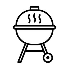 Hot barbecue grill vector illustration. Editable stroke.