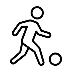 Active soccer player vector illustration. Editable stroke.