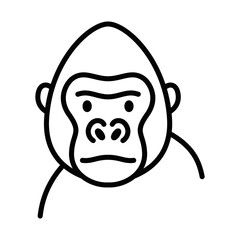 Obraz premium Strong gorilla face vector illustration. Editable stroke.