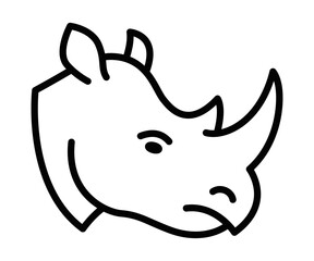 Strong rhinoceros head vector illustration. Editable stroke.