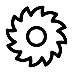 Circular saw blade tool vector illustration. Editable stroke.