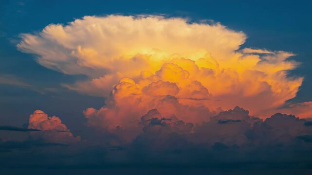 Bright clouds and darkening sky suggest a brewing storm.