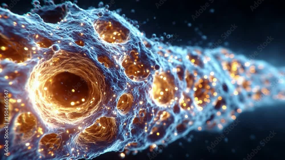 Poster cellular brilliance: an intimate, abstract glimpse into the intricate beauty of cells, revealing the