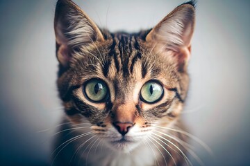 Obraz premium Realistic AI cat headshot art