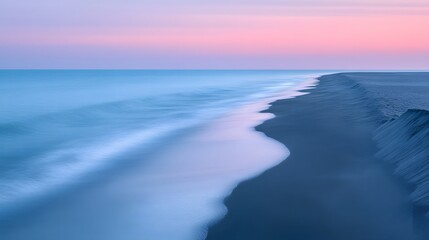Serene Seascape Sunset Beach Ocean Waves Sand