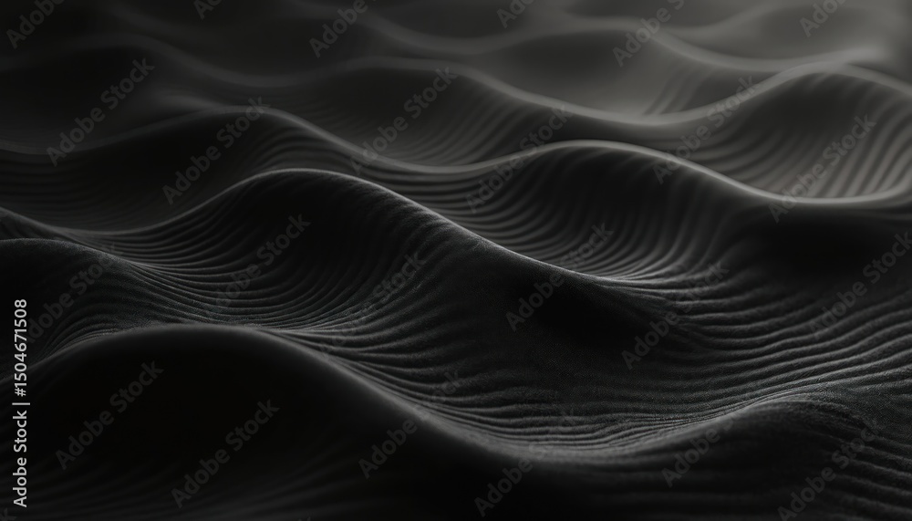 Fototapete Abstract black design background with modern wavy lines. Premium monochrome stripe texture suitable for banners business backdrops, smooth horizontal templates. Digital design for web banners poster