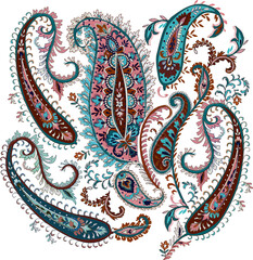 Paisley design Shawl pattern. Asian Textile Background. Damask ethnic pattern, paisley pattern, traditional unique elegant and classic ethnic design