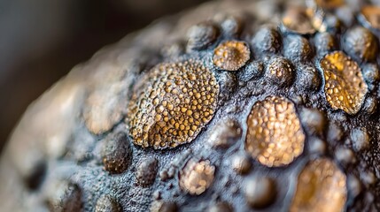 Macro Photography of Toad Skin Texture Golden Brown