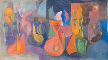 Obraz premium Abstract Modern Art Painting Still Life Colorful Canvas