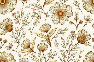 Abstract Floral Art Background &ndash; Modern Artistic Design with Botanical Elements

