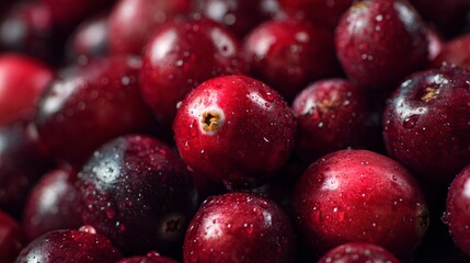 Cranberry featured in supermarket fruit stand