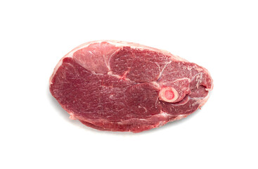 Raw mutton leg fillet isolated, lamb meat pieces, tenderloin or mutton sirloin meat, fresh sheep fillet