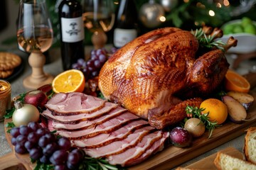 A celebration of culinary diversity  a festive feast featuring global delicacies and traditions