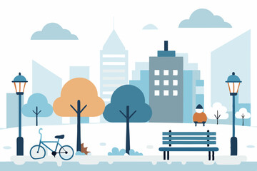 winter landscape in the city