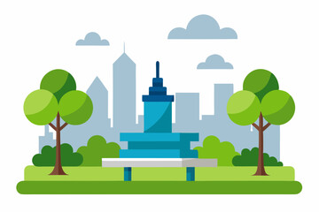 Naklejka premium vector illustration of a city