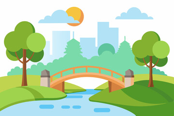 Obraz premium city landscape with trees