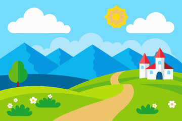 summer landscape with a house