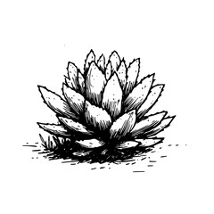 Vintage Botanical Illustration of plants in Black Ink – Hand-Drawn Floral Sketch for Botanical Books, Packaging, Tattoo Design, Nature Decor, and Vintage Garden-Themed Projects