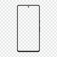 Smartphone mockup set with transparent screen isolated on transparent background, phone device smart vector eps 10