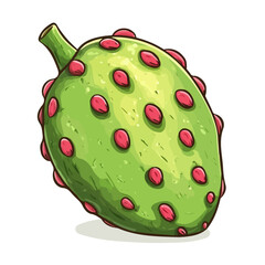 Cactus Pear, vector graphic, 2D flat isometric cartoon illustration on white background.
