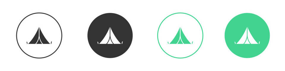 Tent icon Minimal Flat Line Vector Icon Set.