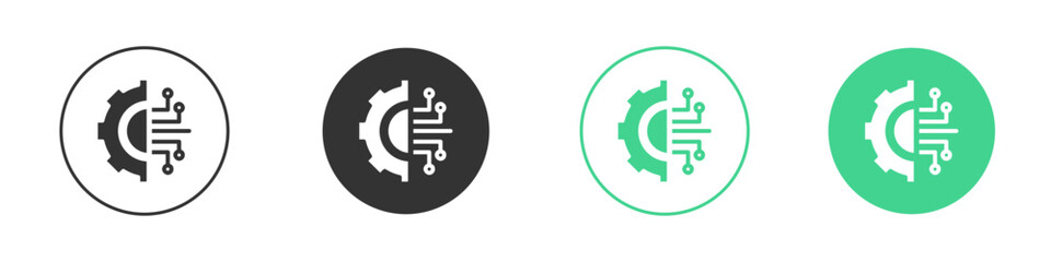 Technology icon Minimal Flat Line Vector Icon Set.