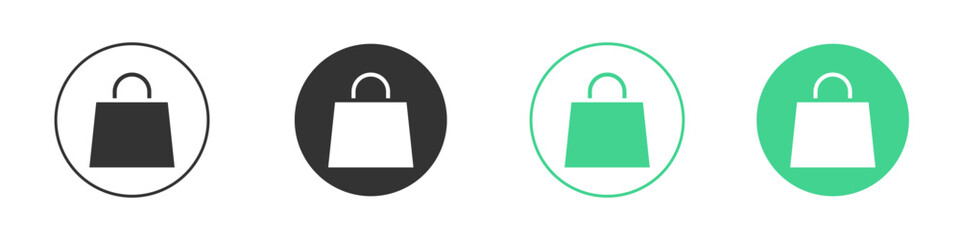 Shopping bag icon Minimal Flat Line Vector Icon Set.