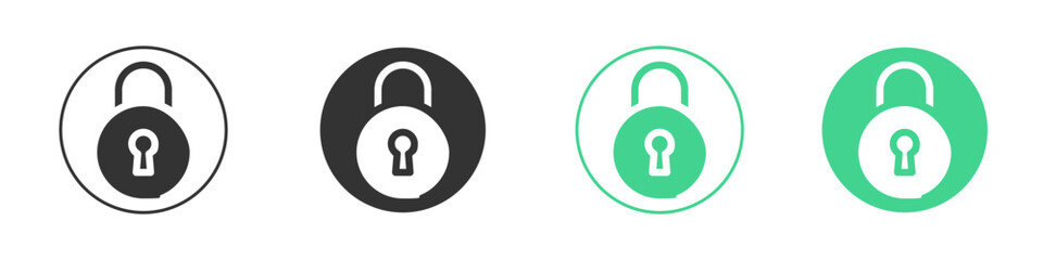 Lock icon Minimal Flat Line Vector Icon Set.