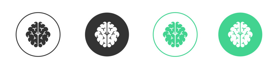 Brain icon Minimal Flat Line Vector Icon Set.