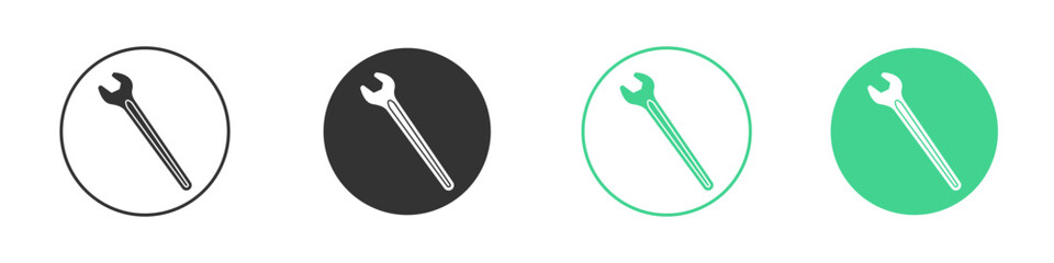 Wrench icon Minimal Flat Line Vector Icon Set.