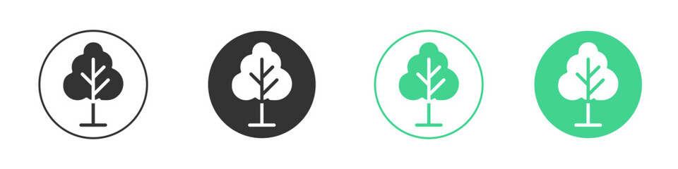 Tree icon Minimal Flat Line Vector Icon Set.