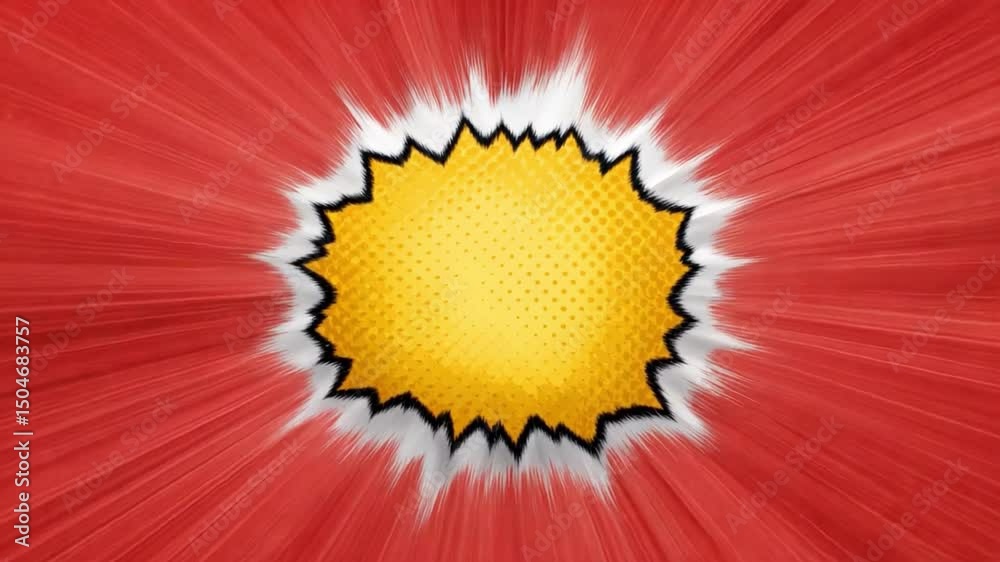 Aufkleber explosive visual impact: a dynamic burst of vibrant energy, a classic pop art graphic that commands 