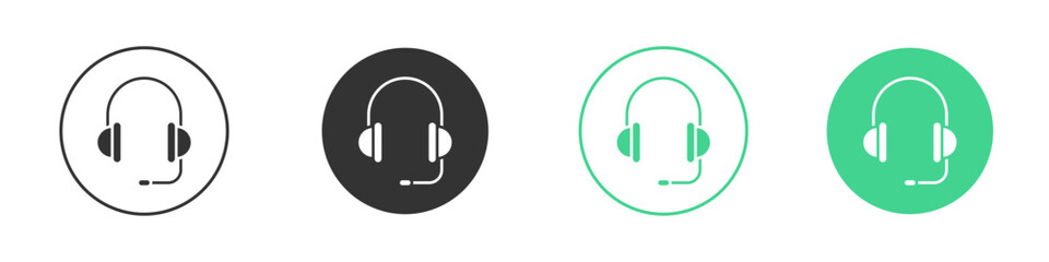 Headphones icon Minimal Flat Line Vector Icon Set.