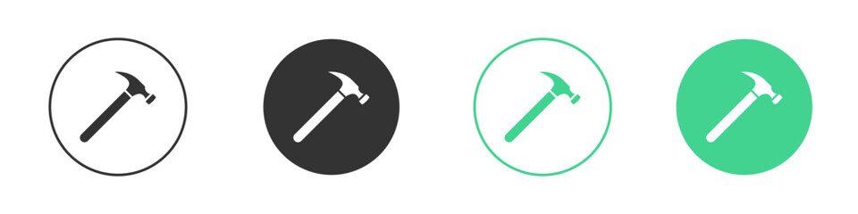 Hammer icon Minimal Flat Line Vector Icon Set.