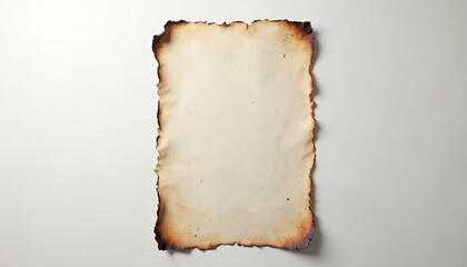 Blank wanted poster with burnt edges. Vintage aged paper with empty space. Minimalist design, rustic look. Burnt paper texture, old parchment. Perfect for adding text, notice, announcement,