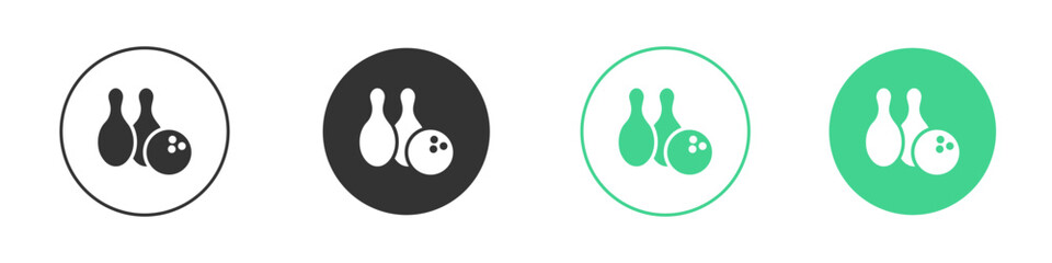Bowling icon Minimal Flat Line Vector Icon Set.