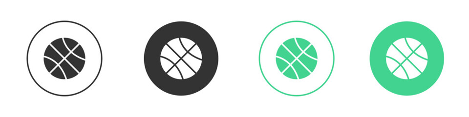 Basketball icon Minimal Flat Line Vector Icon Set.