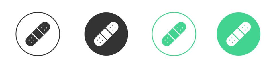 Band aid icon Minimal Flat Line Vector Icon Set.
