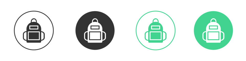 Backpack icon Minimal Flat Line Vector Icon Set.