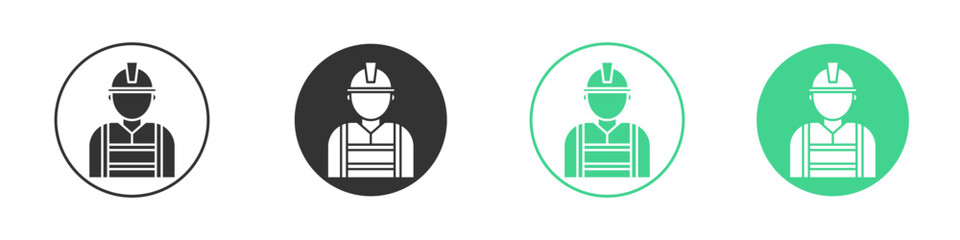 Worker icon Minimal Flat Line Vector Icon Set.
