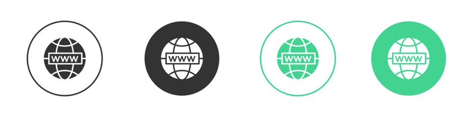 Obraz premium Website globe icon Minimal Flat Line Vector Icon Set.