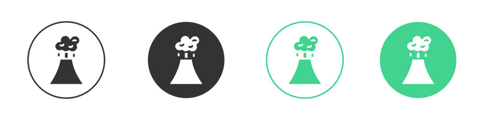 Volcano icon Minimal Flat Line Vector Icon Set.